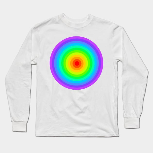 Colourful Rainbow Circle Light Coloured Long Sleeve T-Shirt by XTUnknown